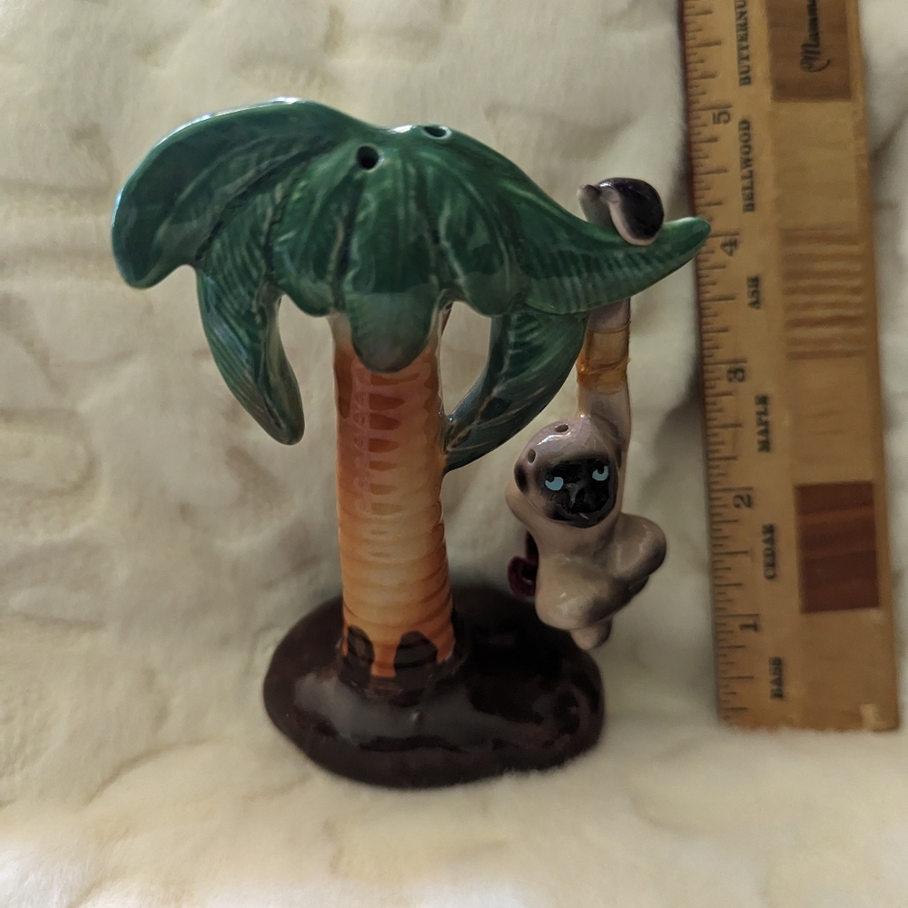 Vintage salt and pepper tree and monkey